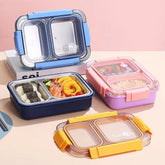 PU Insulated Lunch Box | Inner Stainless Steel Compartment | & | Leakproof Plastic Lunch Box Compartments Stylish Food Container with Secure Lid